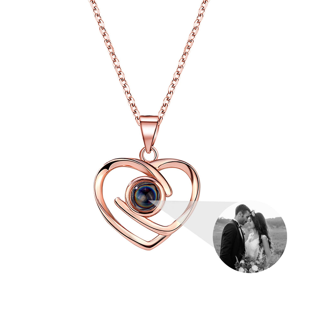 Customizable Photo Ladies Personality Heart Necklace With Silver Material Valentine's Day Christmas Gift With Romantic Gift - MERGE.DAY.1.FREESTYLE
