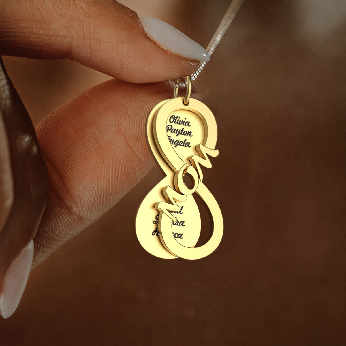 Personalized MOM Name Necklace Rotate Double Layer Pendant Best Gifts - MERGE.DAY.1.FREESTYLE