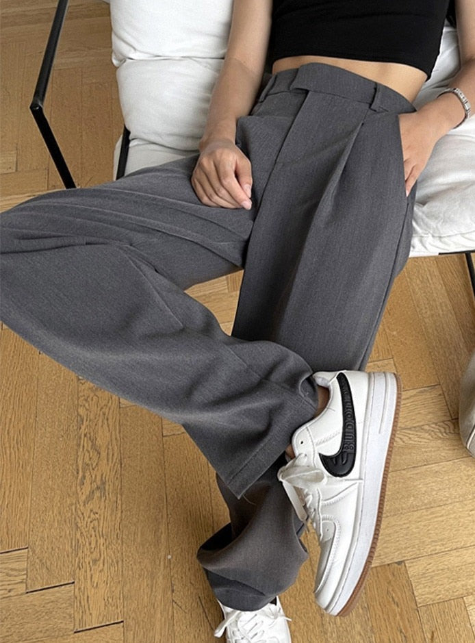 Straight Female Trousers Casual High Waist Women Long Pants - MERGE.DAY.1.FREESTYLE