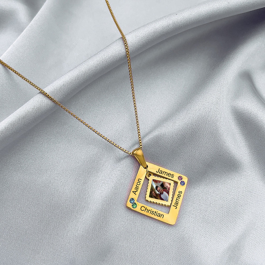 customized photos with birthstone Colorful 12 Birthstone Pendant Necklaces - MERGE.DAY.1.FREESTYLE