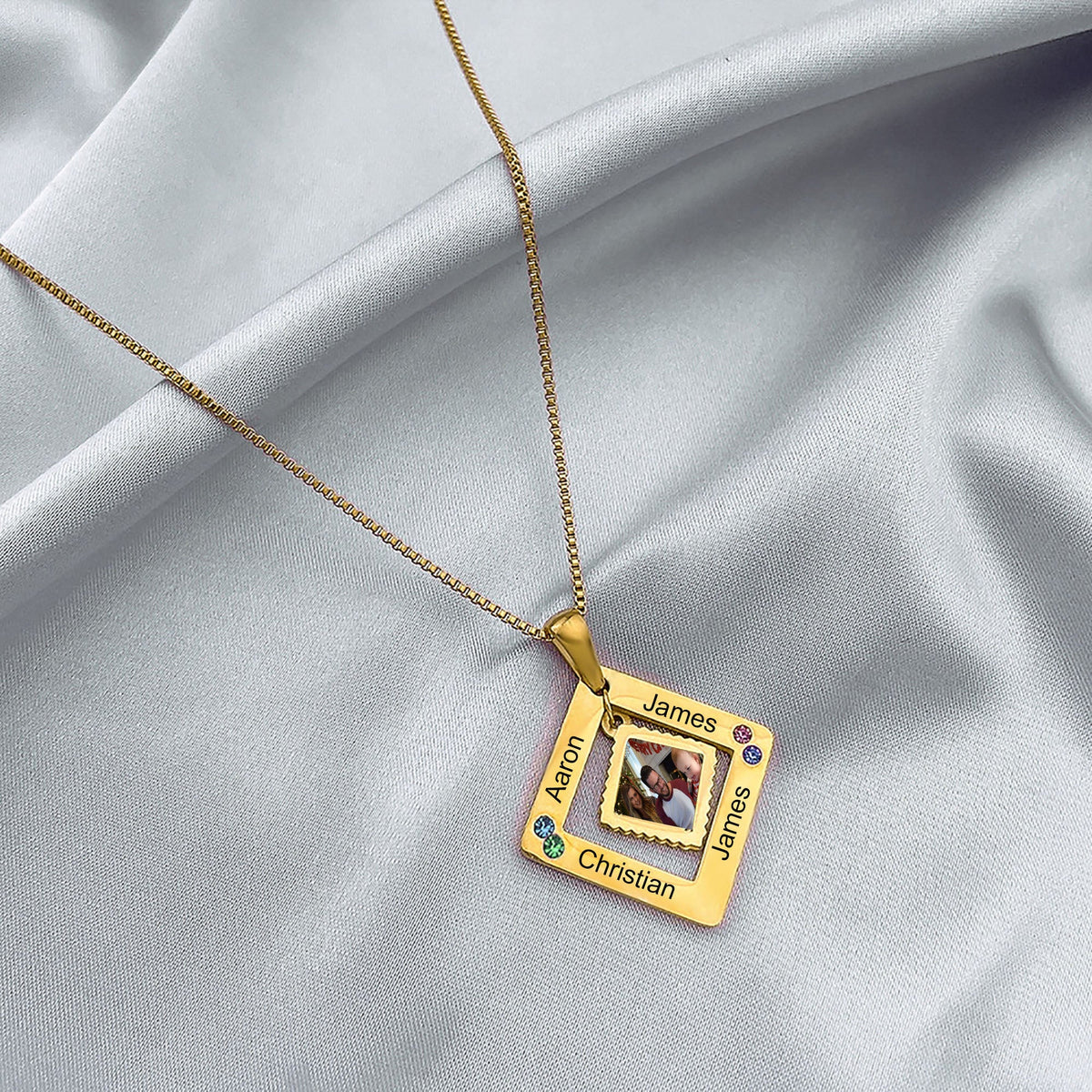 customized photos with birthstone Colorful 12 Birthstone Pendant Necklaces - MERGE.DAY.1.FREESTYLE