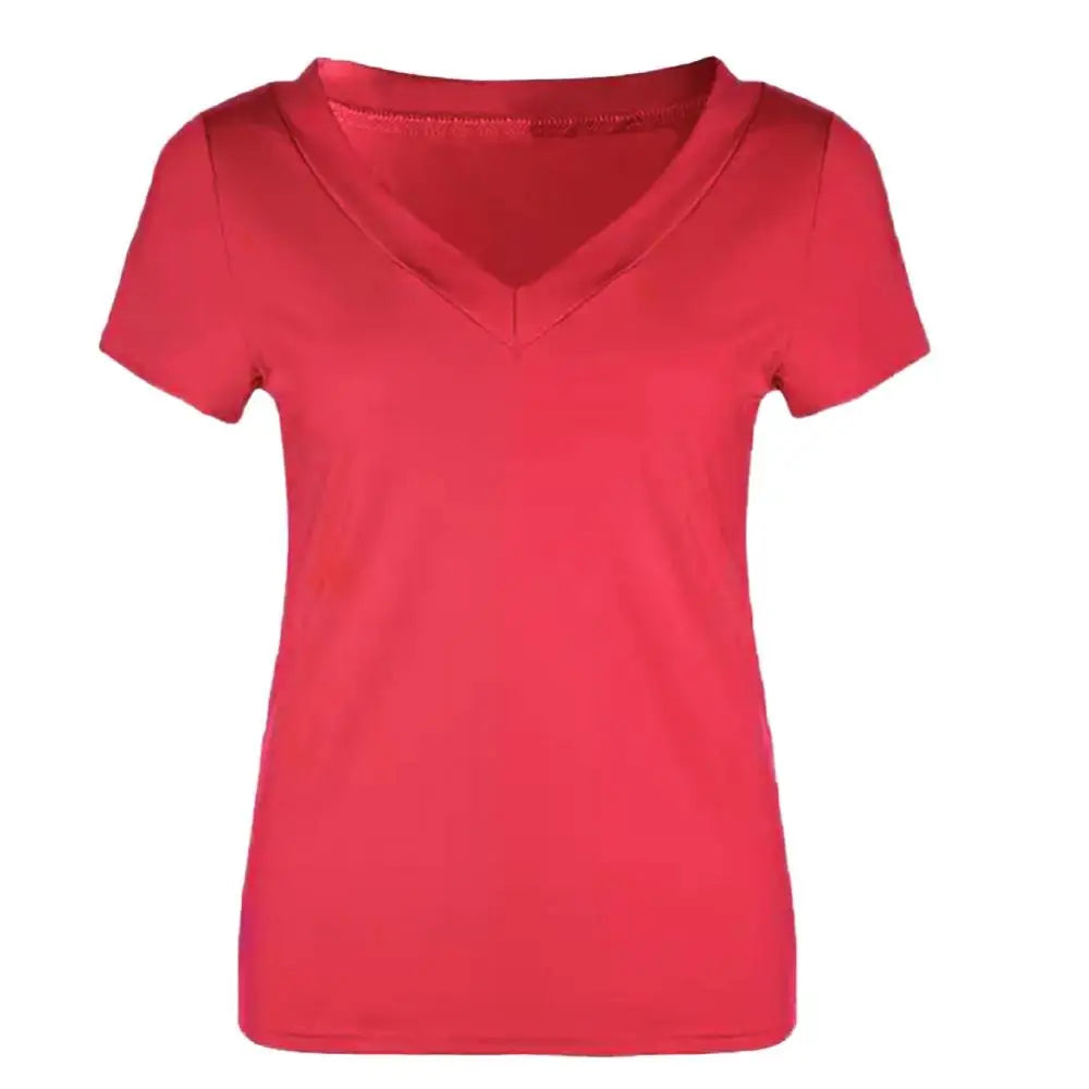 Slim Fit Plus Size T-Shirt Women Top Solid Color Short Sleeve - MERGE.DAY.1.FREESTYLE