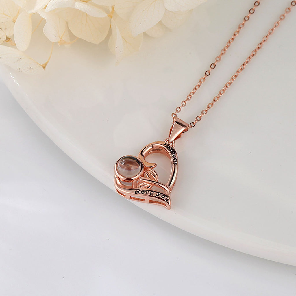 Flowers that can be customized for photos Projection Necklace Pendant Jewelry - MERGE.DAY.1.FREESTYLE