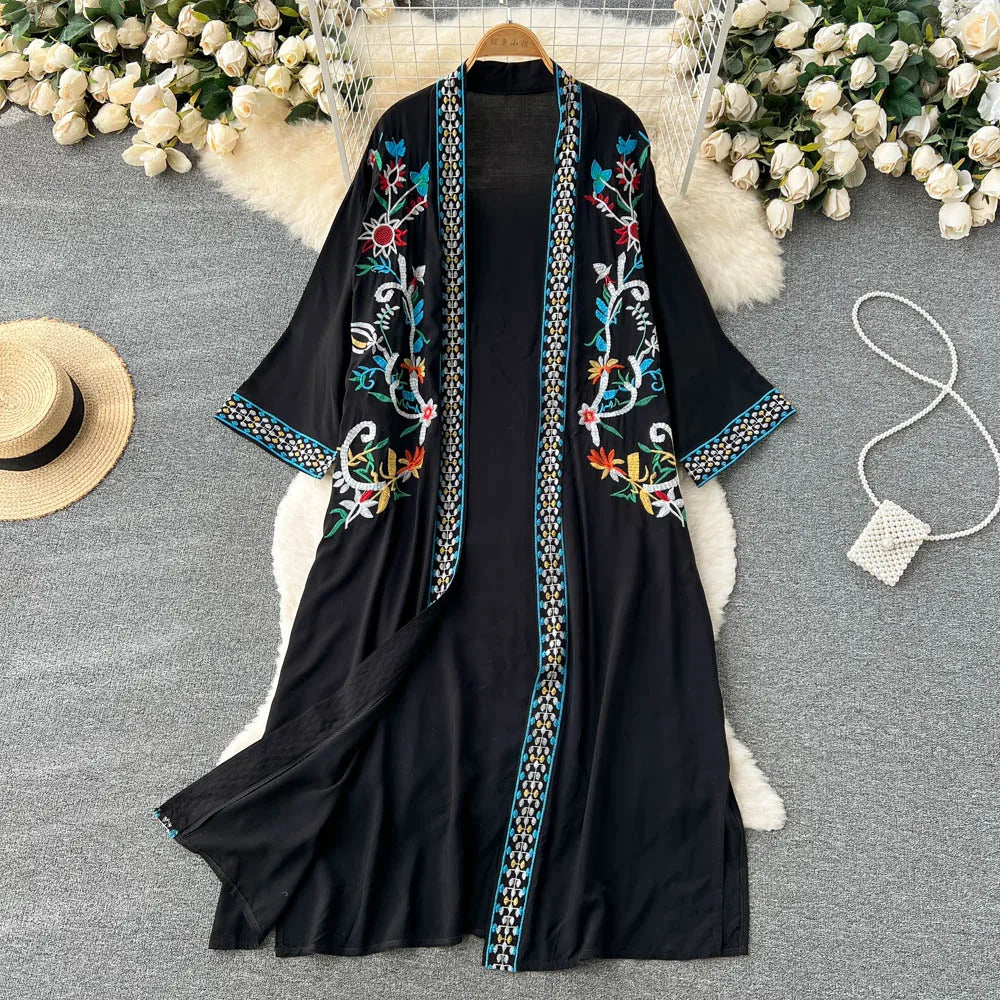 Retro Embroidery Sun Protection Shirt Chiffon Long Streetwear - MERGE.DAY.1.FREESTYLE