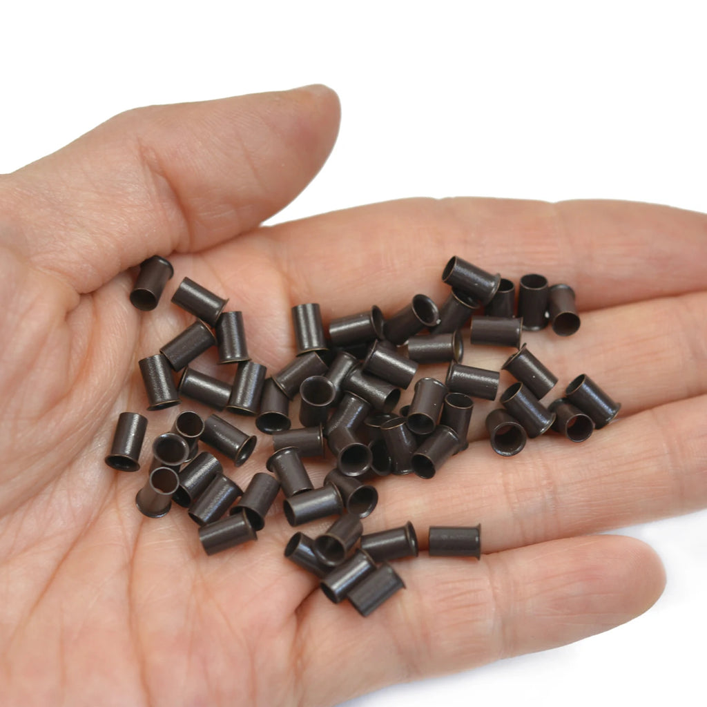 1000 Pcs Micro Ring Links Beads 3.4*6mm 3 Colors Flare Euro Lock Copper Tubes for I Tip Hair Extension Tools - MERGE.DAY.1.FREESTYLE