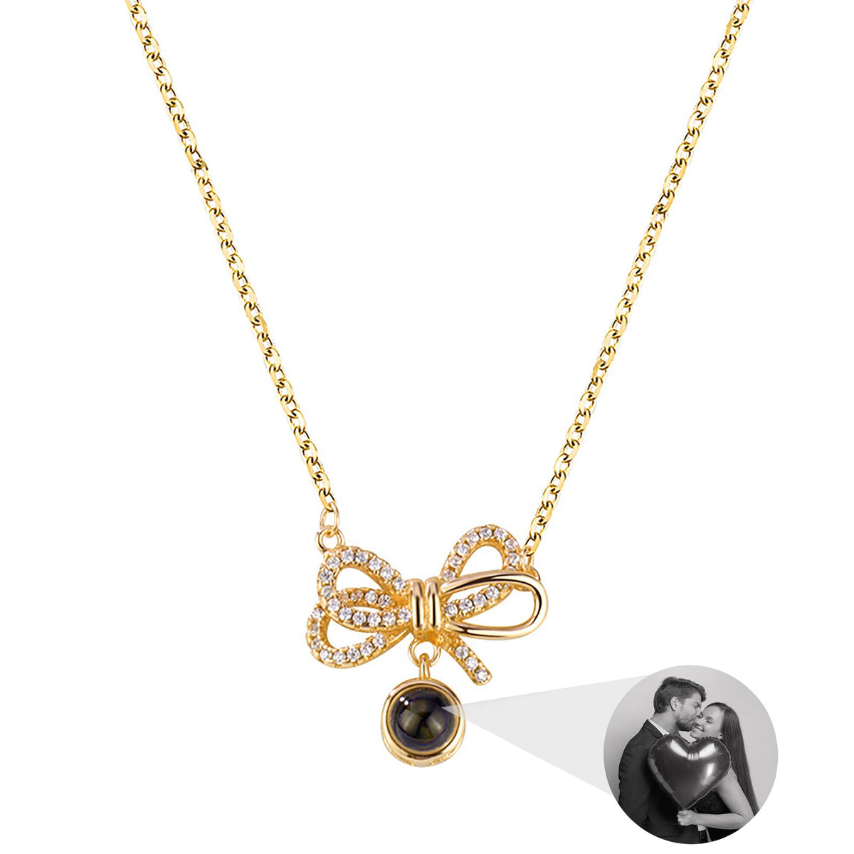 Customized Photo Bow Projection Memory Necklace - MERGE.DAY.1.FREESTYLE