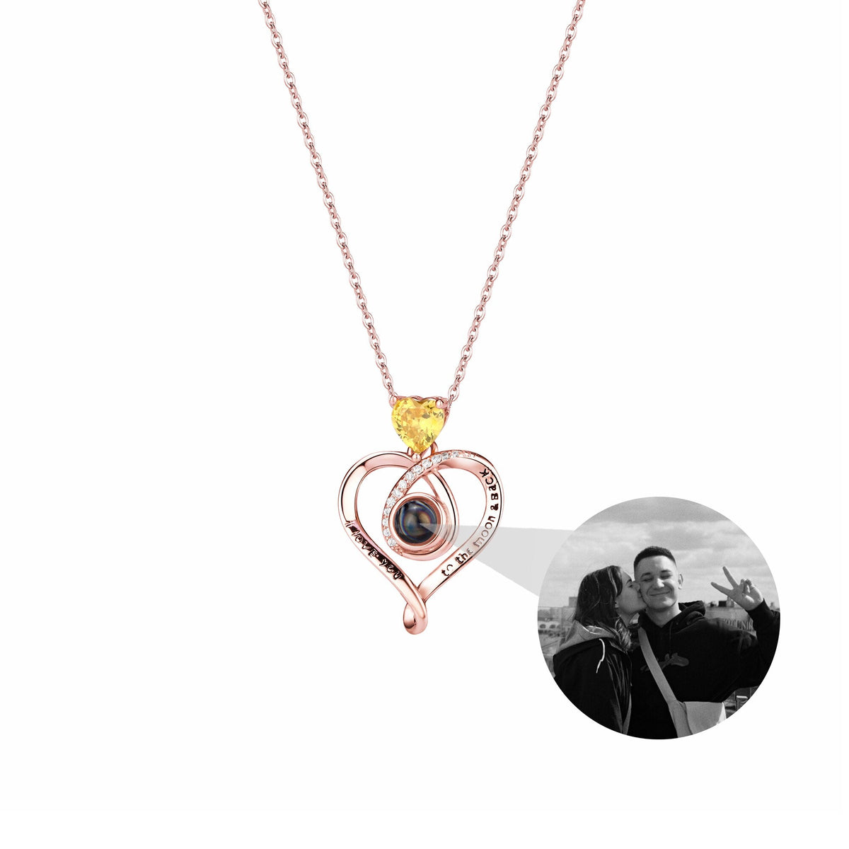 Love with customizable photosProjection Necklace Pendant Jewelry For Lover Girlfriend - MERGE.DAY.1.FREESTYLE