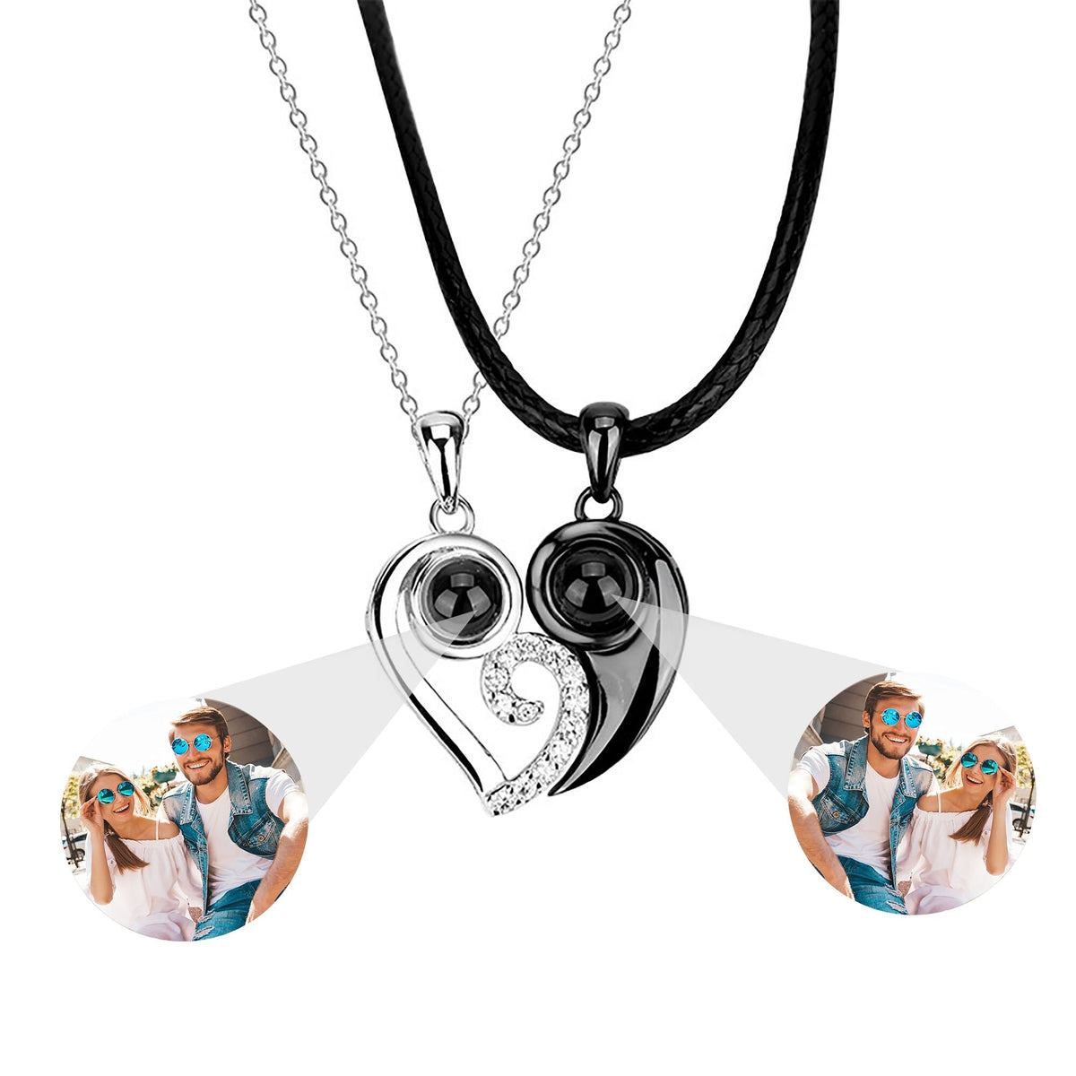 Customizable photoSet of Fashion Magnetic Heart Couple Necklace For Women Men - MERGE.DAY.1.FREESTYLE