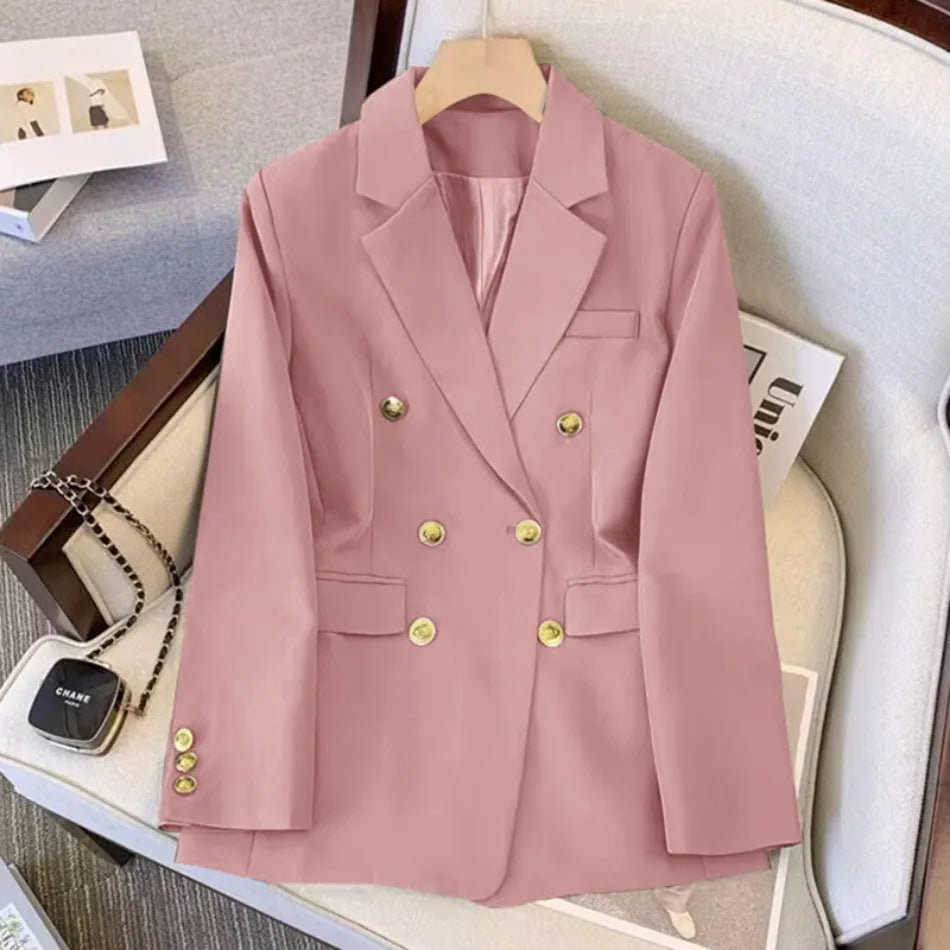 Jackets Blazer Woman Spring Autumn Solid Color Long Sleeve Tailored Collar - MERGE.DAY.1.FREESTYLE