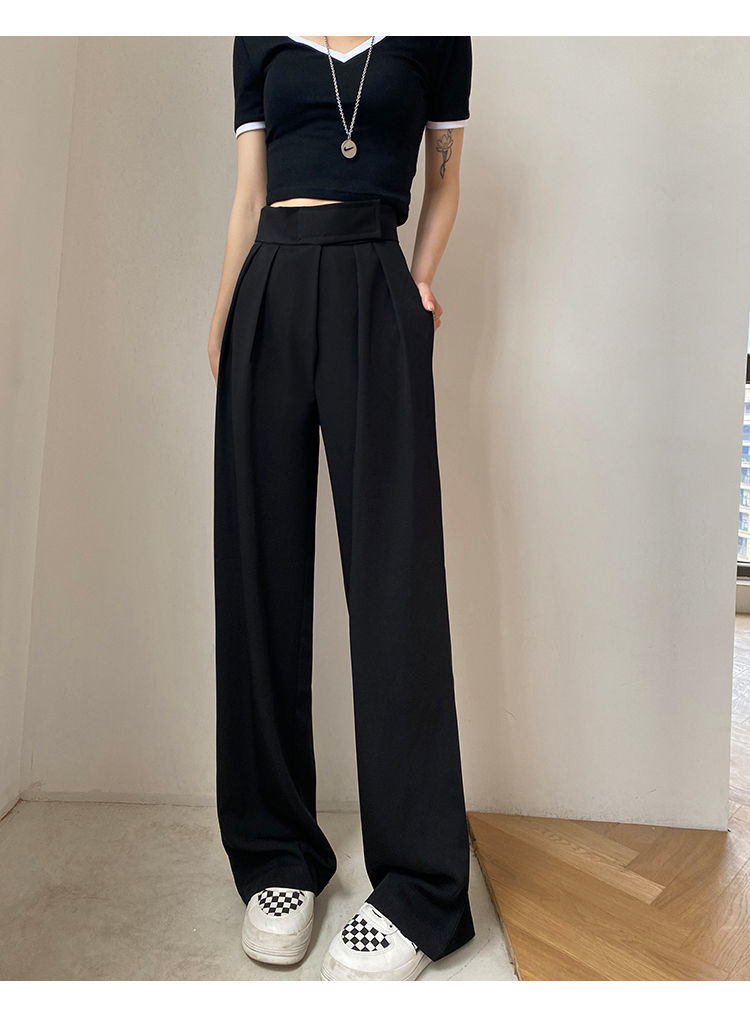 Casual Baggy Trousers Women Summer High-Waist Pants Loose Straight Mopping Pants - MERGE.DAY.1.FREESTYLE