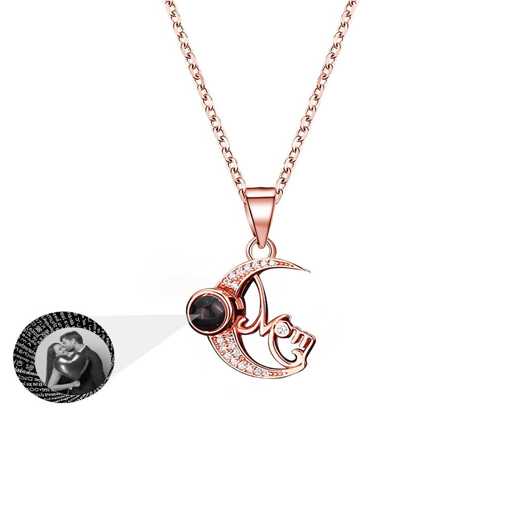 Customizable photo of the moon Projection Necklace Pendant Jewelry - MERGE.DAY.1.FREESTYLE