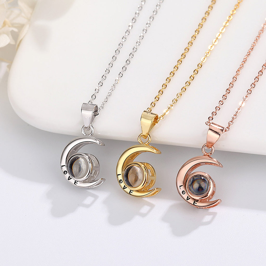Personality Moon Necklace With Customizable Photo Romantic Gift - MERGE.DAY.1.FREESTYLE