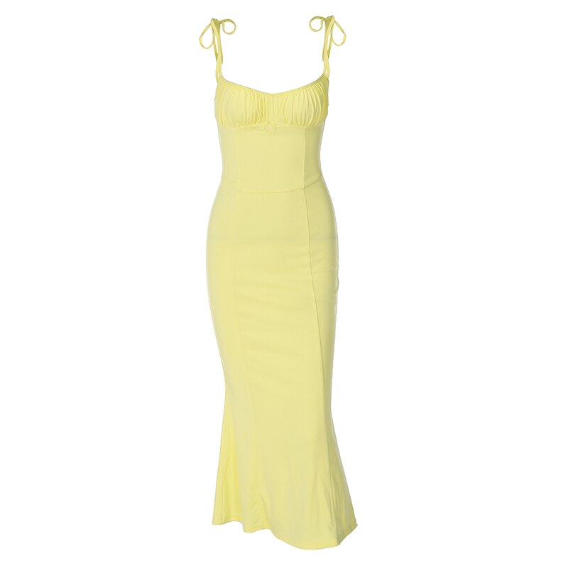 Folds Sleeveless Slips Bandage Solid Maxi Prom Dress Sexy Bodycon Summer - MERGE.DAY.1.FREESTYLE