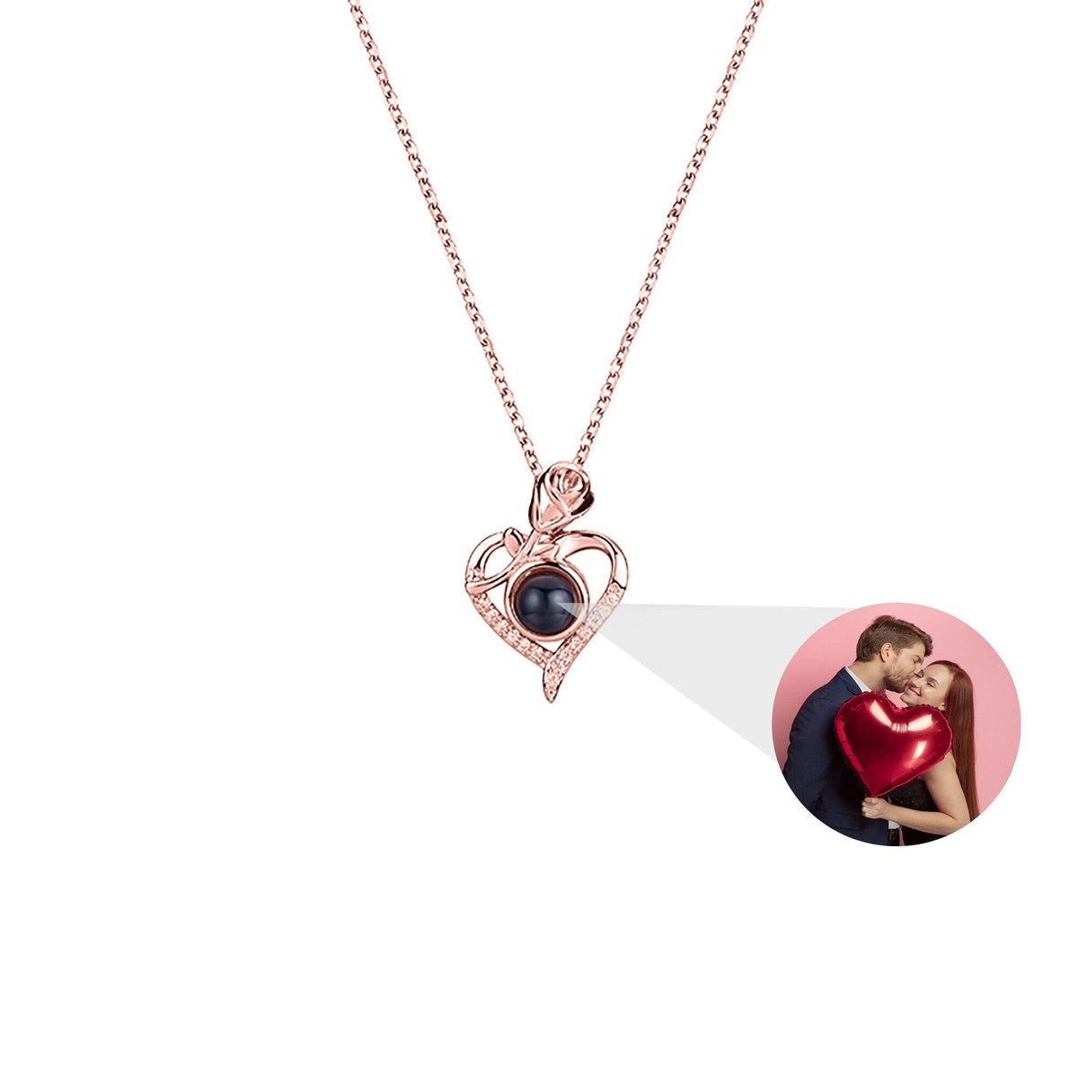 Love Rose with Customized PhotosProjection Necklace Pendant Jewelry For Lover Girlfriend - MERGE.DAY.1.FREESTYLE