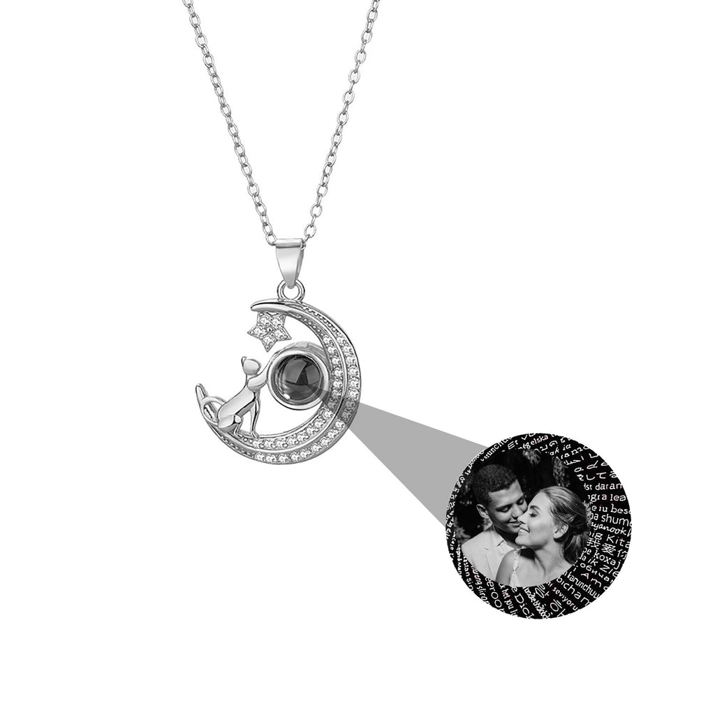 Customizable photo Cute moon necklace Projection Necklace - MERGE.DAY.1.FREESTYLE