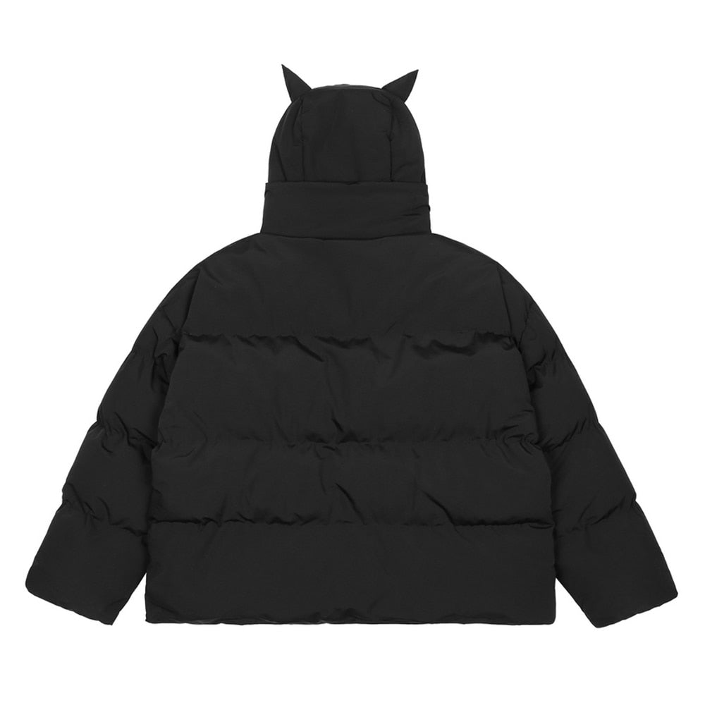 Embroidered Skull Jacket Streetwear Little Devil Designer Hood Padded Jacket Coat - MERGE.DAY.1.FREESTYLE