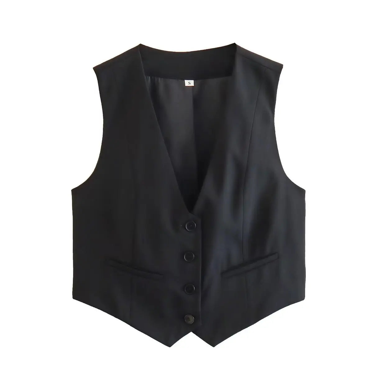 Vintage V Neck Sleeveless Female Outerwear White Chic Vests - MERGE.DAY.1.FREESTYLE