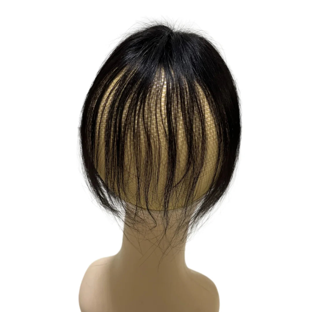 25cm Clip In Natural Human Hair Topper For Women Bangs Fringe Hair Pieces Middle Part Brazilian Hairpiece Add Hair Volume - MERGE.DAY.1.FREESTYLE