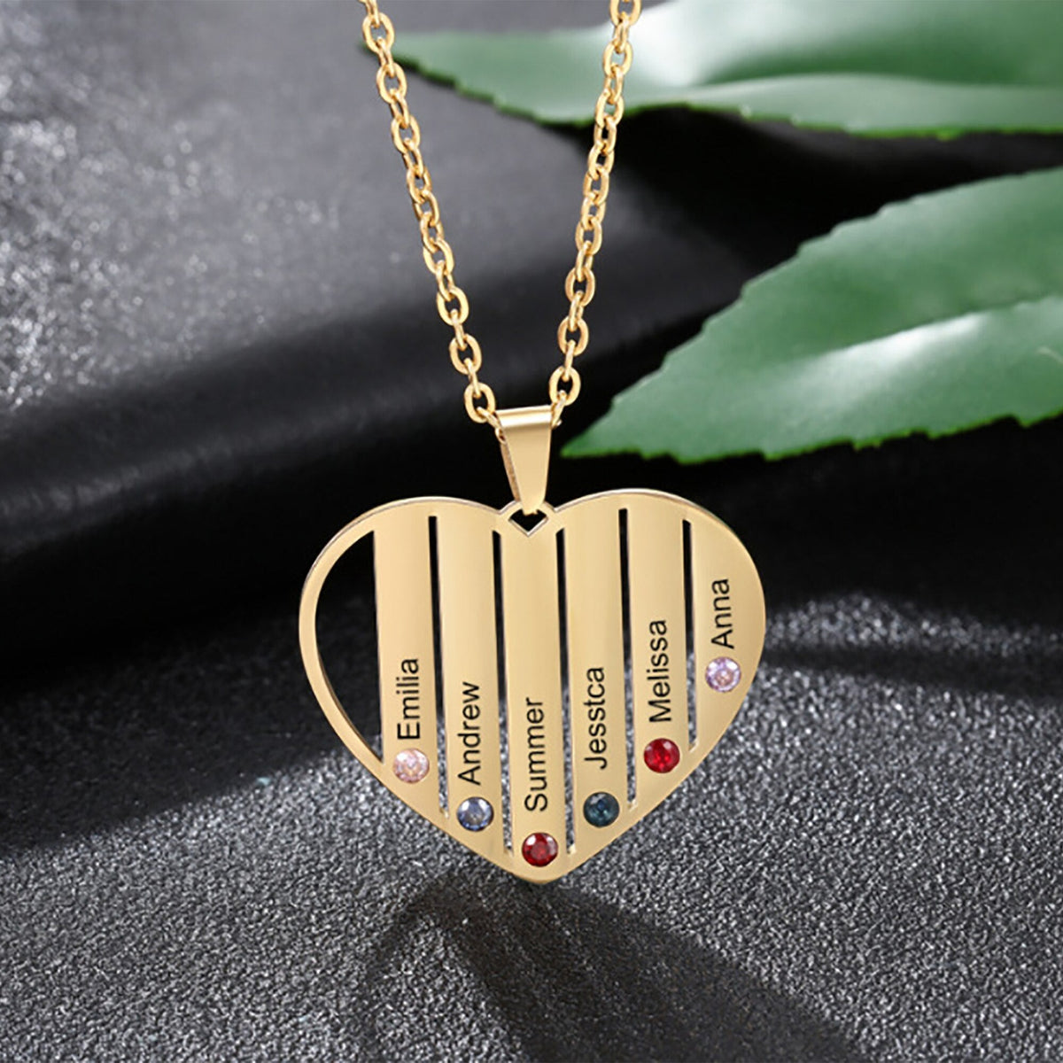Necklace that can customize birthstone and name For Women ManCouple Gift - MERGE.DAY.1.FREESTYLE