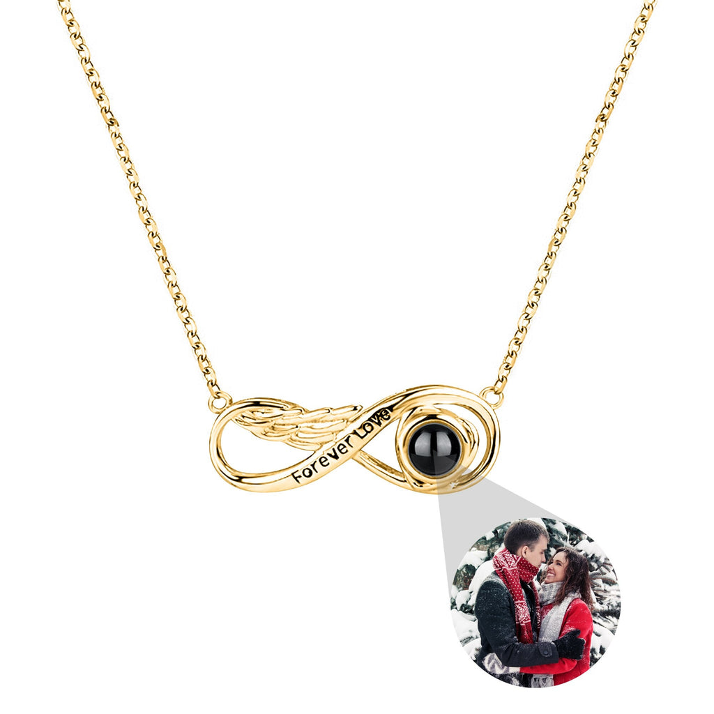 Angel wings with customizable photos Projection Necklace Pendant Jewelry - MERGE.DAY.1.FREESTYLE