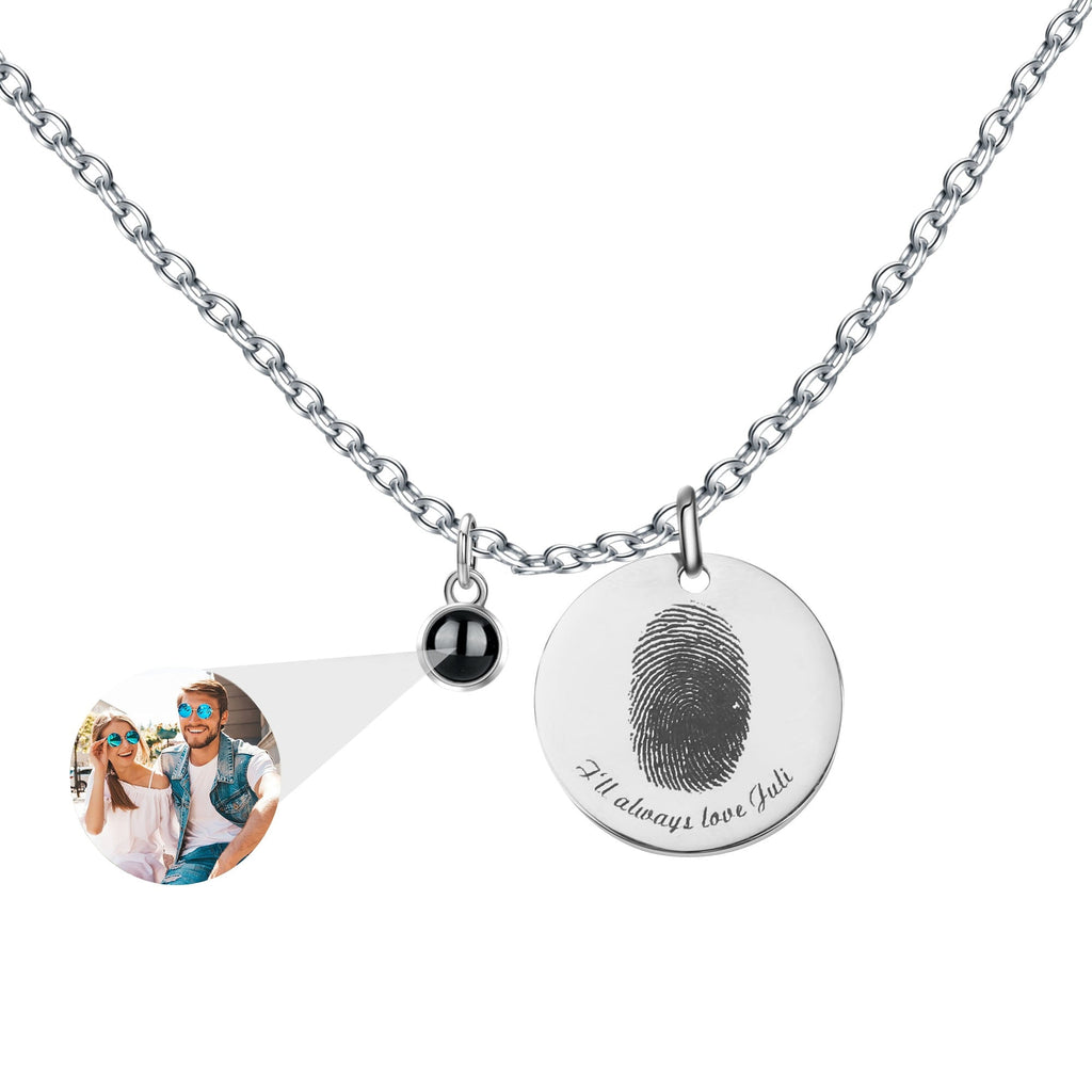 Fingerprint necklace with customizable photos Projection Necklace Pendant Jewelry - MERGE.DAY.1.FREESTYLE