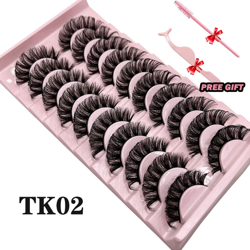 Strip Lashes 10-pairs Fluffy Mink Lashes 3D False Volume Eyelashes - MERGE.DAY.1.FREESTYLE