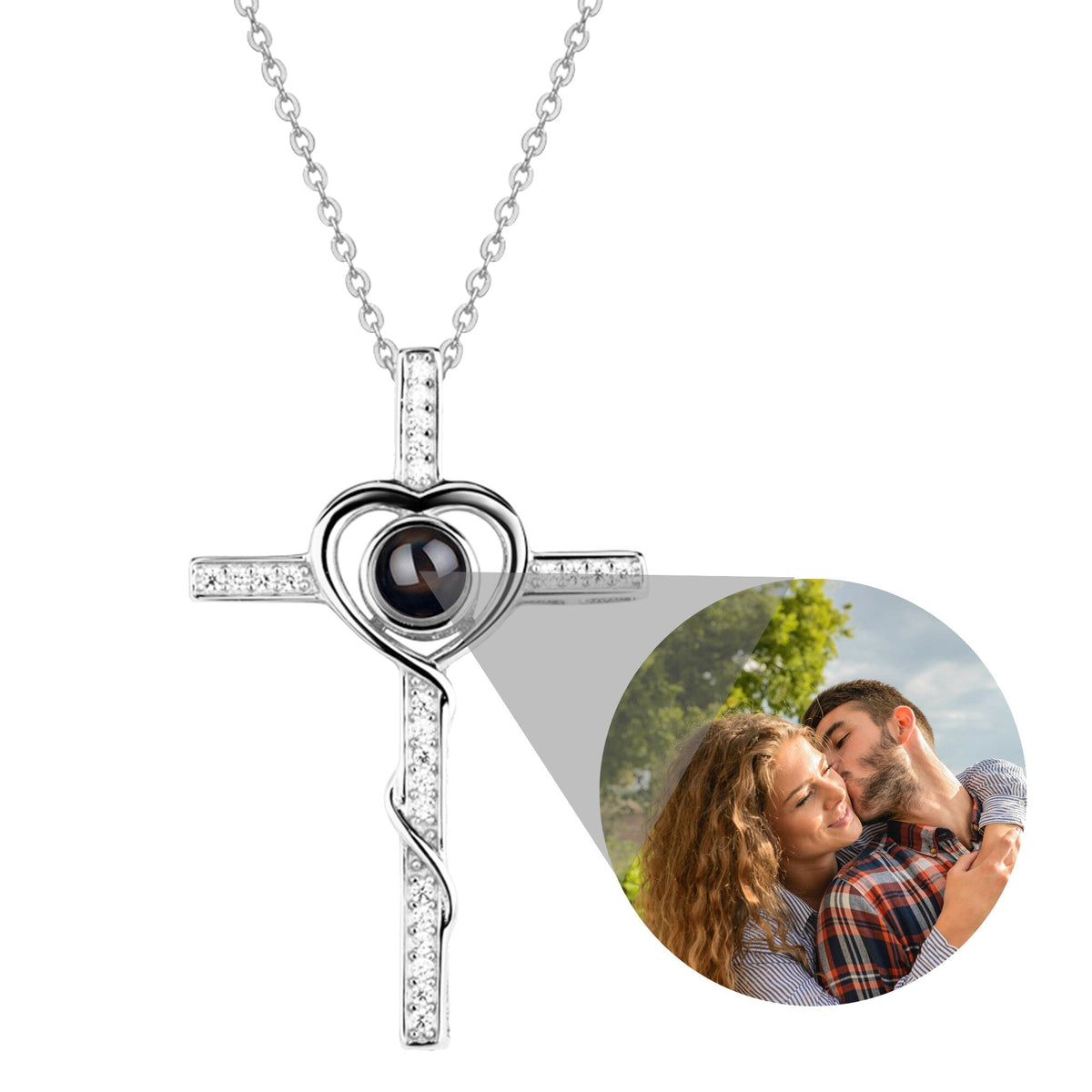 Personalized Name Custom Photo Cross Projection Necklace 925 Silver Necklace - MERGE.DAY.1.FREESTYLE