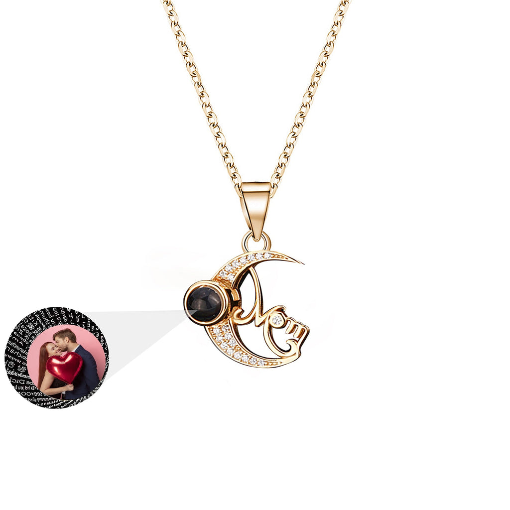 Customizable photo of the moon Projection Necklace Pendant Jewelry - MERGE.DAY.1.FREESTYLE