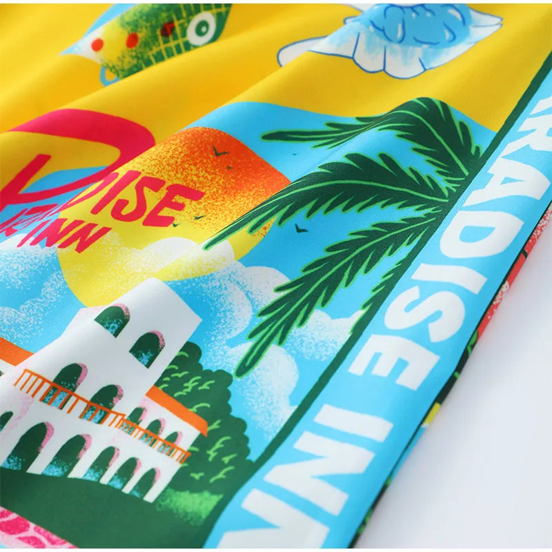 Beach Printed Lapel Shirt Pants Suits - MERGE.DAY.1.FREESTYLE