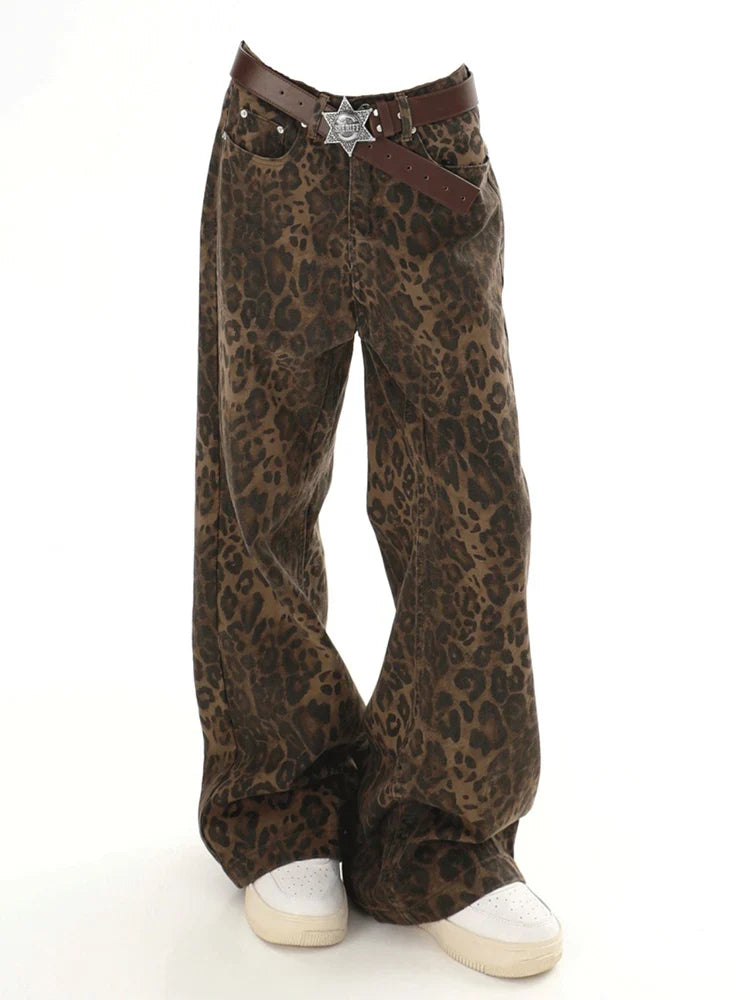Baggy Leopard Print Y2k Jeans Women - MERGE.DAY.1.FREESTYLE