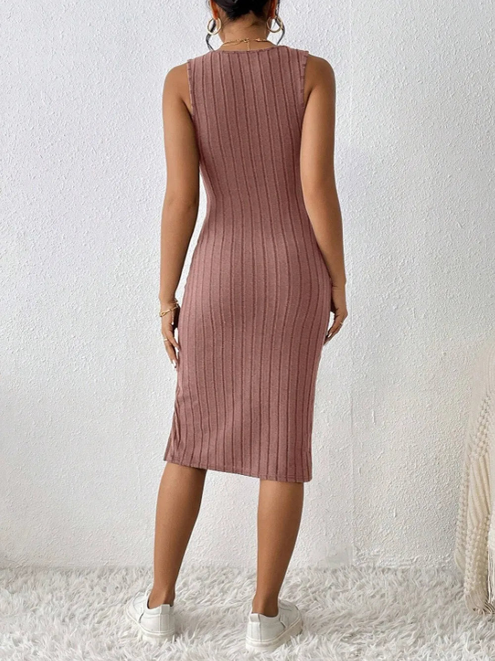 slit dress solid color sling slim dress - MERGE.DAY.1.FREESTYLE