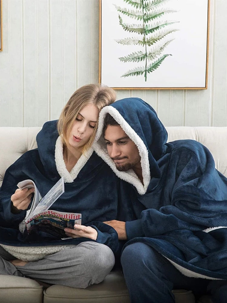 Winter Hoodies Fleece Giant TV Blanket With Sleeves Pullover - MERGE.DAY.1.FREESTYLE