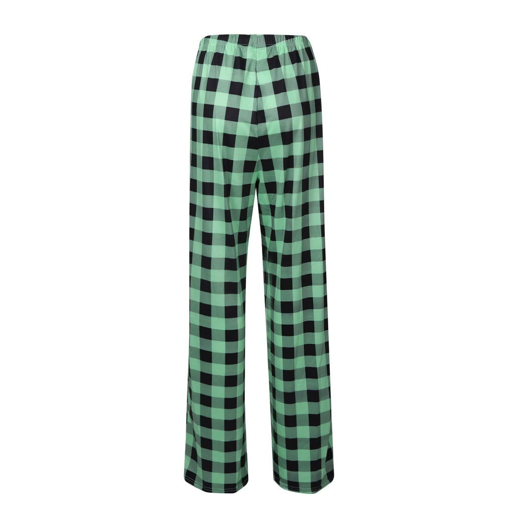 Women Christmas Pajama pants Autumn Winter Plaid Printed Pants - MERGE.DAY.1.FREESTYLE
