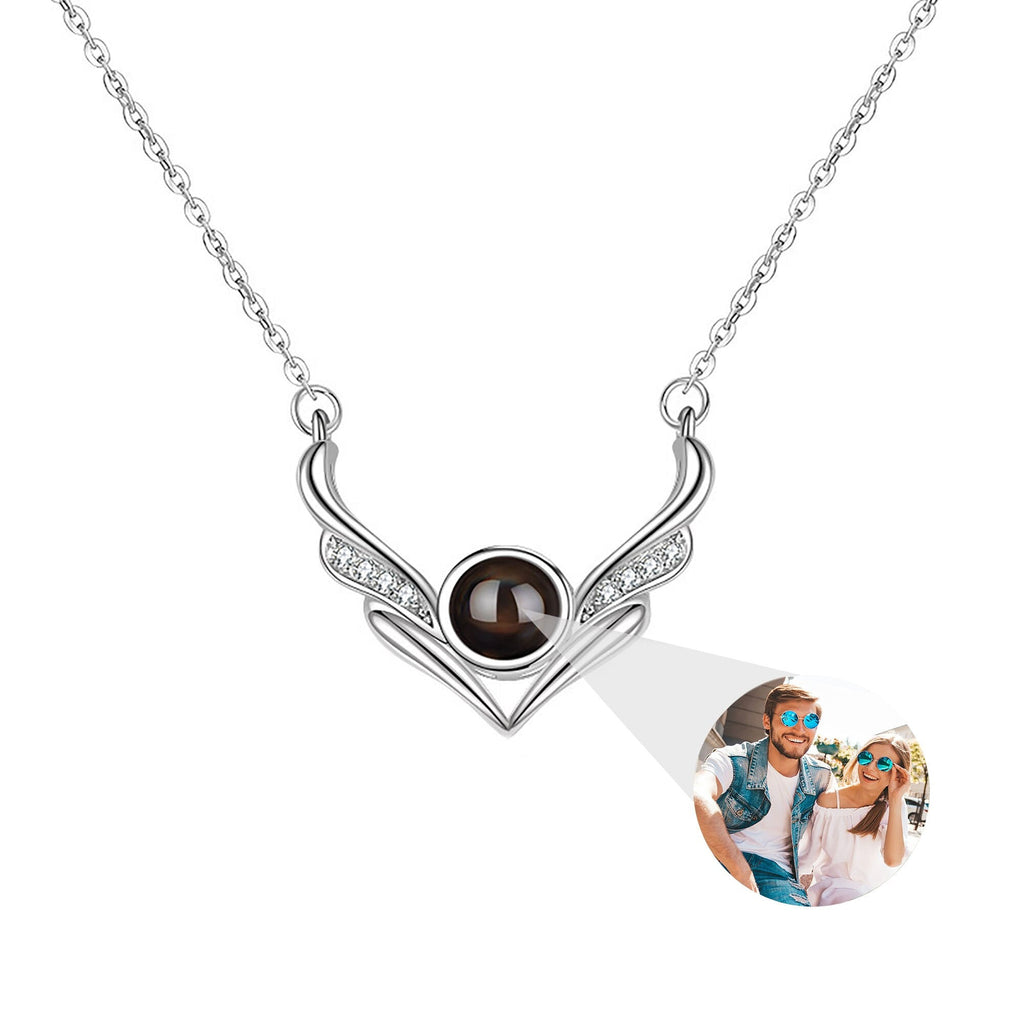 Angel wings with customizable photosProjection Necklace Pendant Jewelry - MERGE.DAY.1.FREESTYLE