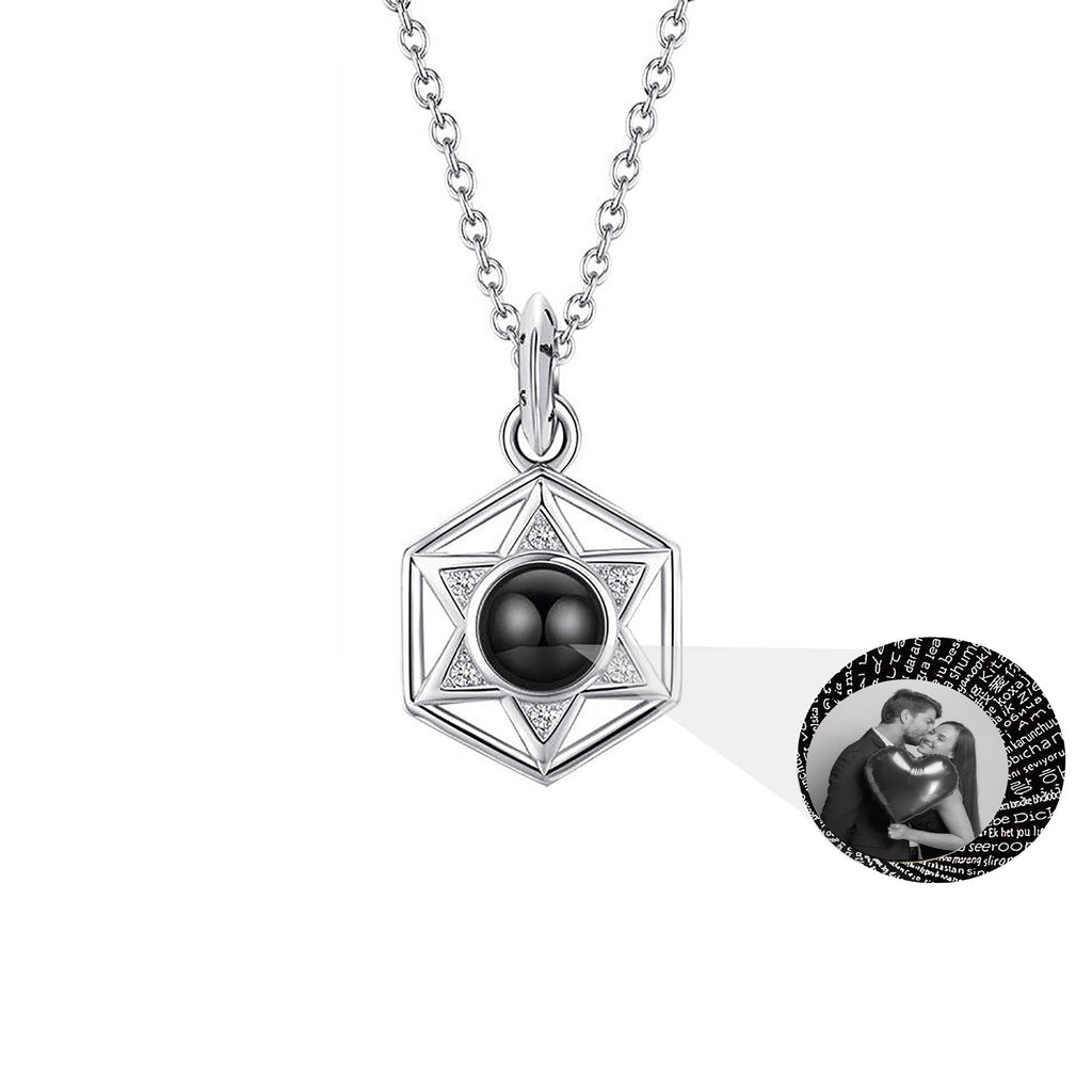 Six Stars Couple with Customized Photos Projection Necklace Pendant Jewelry - MERGE.DAY.1.FREESTYLE