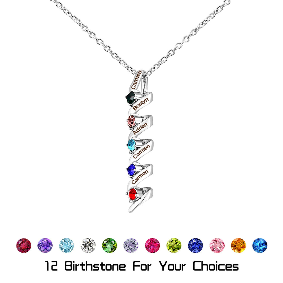 Customizable Birthstone Pendant Necklace For Women Choker Mom Birthday Jewelry - MERGE.DAY.1.FREESTYLE