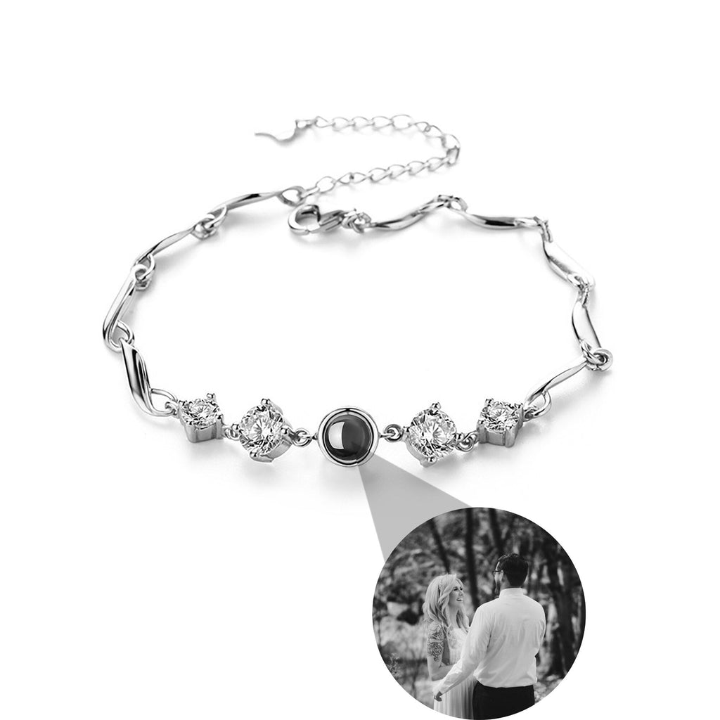 Custom photo Projection Bracelet Jewelry with Silver/Rose Gold Color - MERGE.DAY.1.FREESTYLE