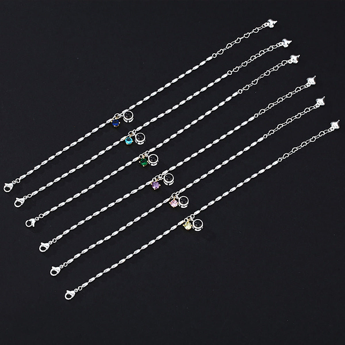 Customized birthstone and photo Circle Photo Bracelet Projection Bracelets - MERGE.DAY.1.FREESTYLE