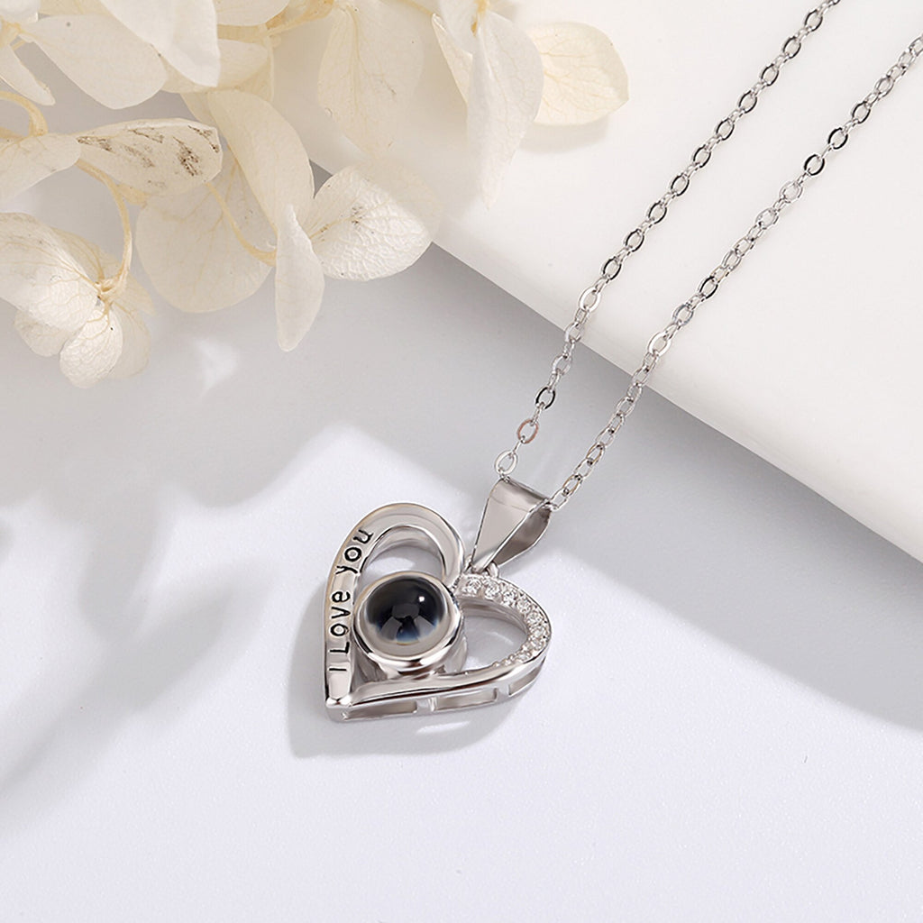 Love projection necklace with customizable photos Pendant Necklace - MERGE.DAY.1.FREESTYLE