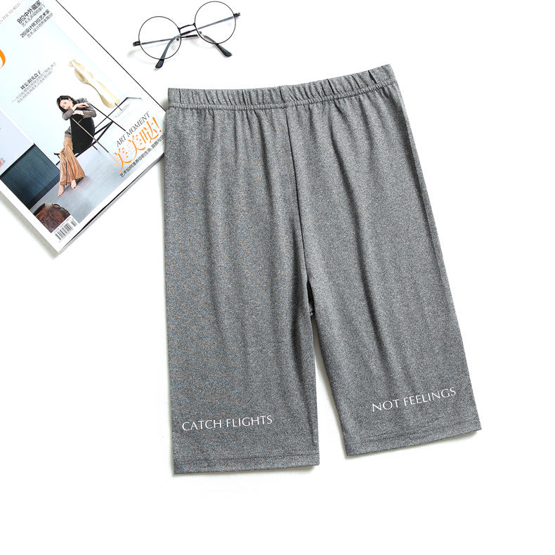 Shorts Thin Fitness Casual High Waist Biker Short Summer Slim Knee-Length Bottoms Streetwear - MERGE.DAY.1.FREESTYLE