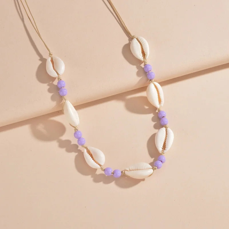Shell beaded necklace braided chain choker - MERGE.DAY.1.FREESTYLE