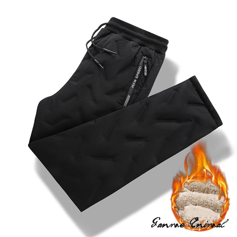 Winter Zip Pockets Thicken Fleece Sweatpants Joggers Water Proof Thermal Trousers - MERGE.DAY.1.FREESTYLE