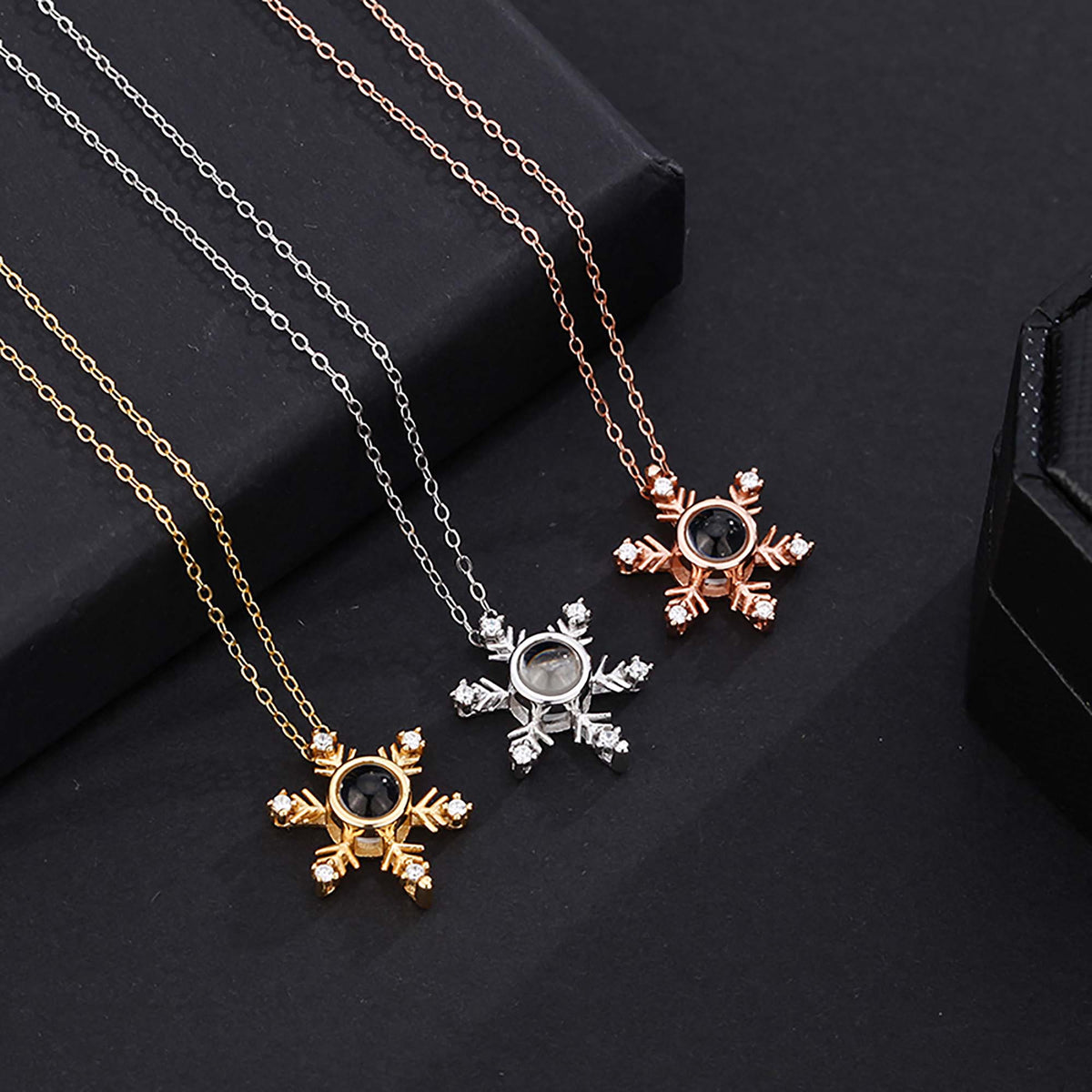 Photo Projection snowflake shape Necklace Pendant Jewelry for Lover Girlfriend 2022 - MERGE.DAY.1.FREESTYLE