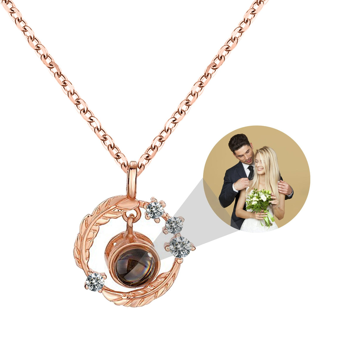 Personalized Photo Feather Projection Necklace New Jewelry - MERGE.DAY.1.FREESTYLE