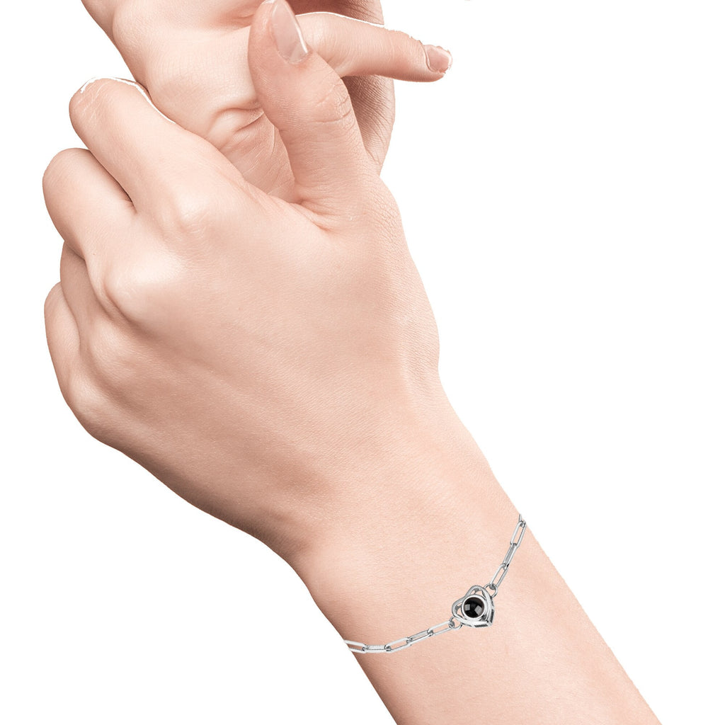Customizable photo Projection Photo Bracelet-Heart Pendant Memorial Bracelet - MERGE.DAY.1.FREESTYLE