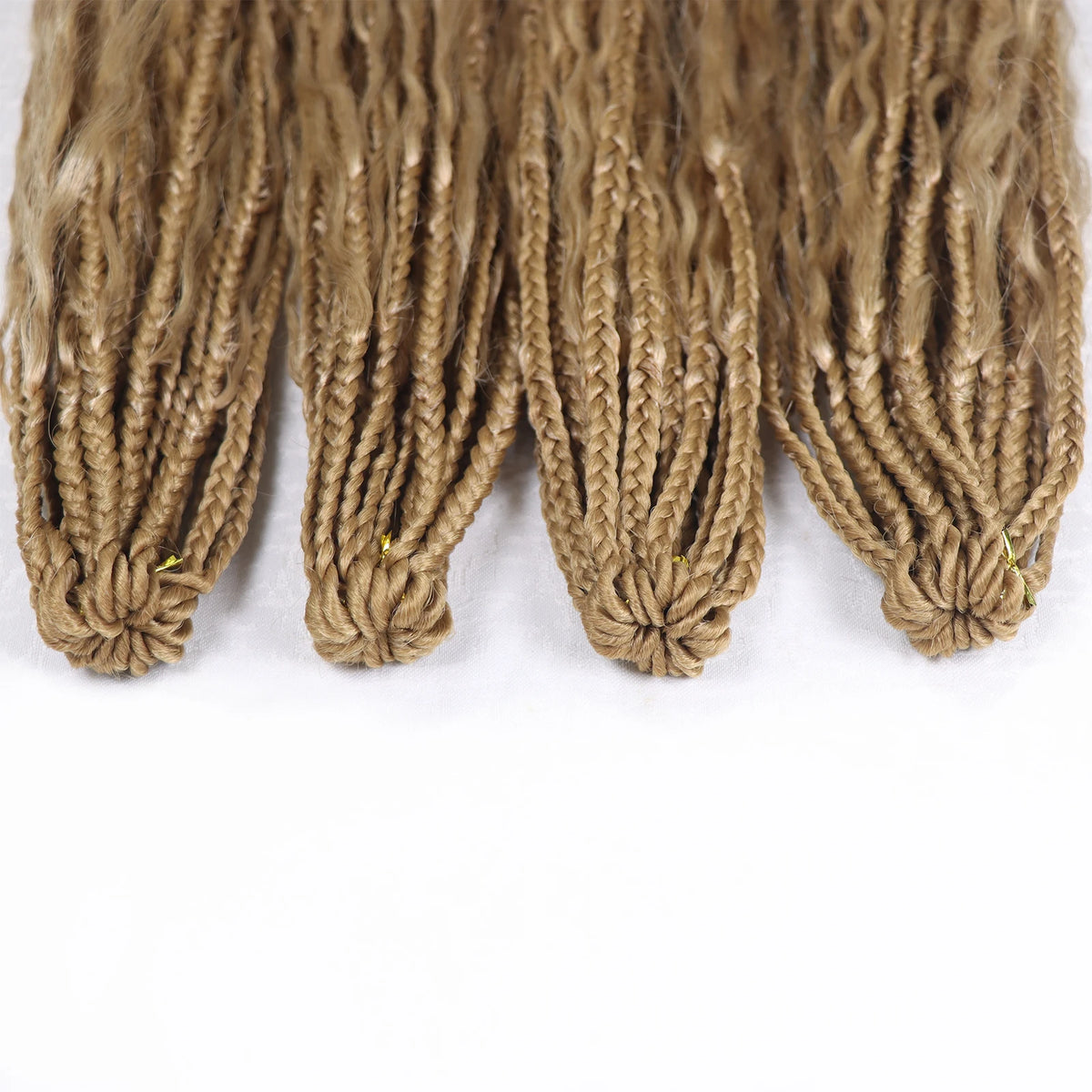 14-30Inch Boho Box Braids Crochet Human Hair Curly Ends Blonde Bohemian Braids For Women Pre-looped Braiding Hair Extensions - MERGE.DAY.1.FREESTYLE