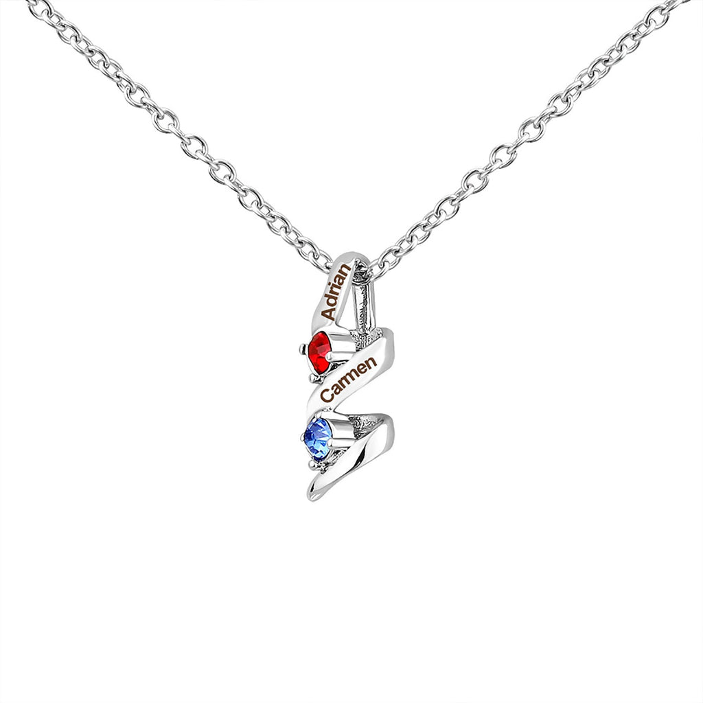 Customizable Birthstone Pendant Necklace For Women Choker Mom Birthday Jewelry - MERGE.DAY.1.FREESTYLE