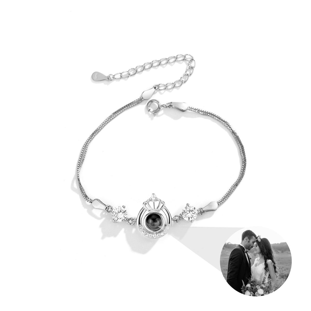 Projection queen crown bracelet for customized photos Couple Bangles For Him - MERGE.DAY.1.FREESTYLE