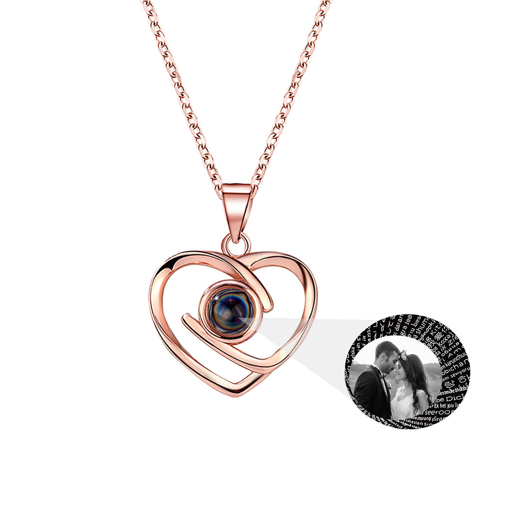 Customizable Photo Ladies Personality Heart Necklace With Silver Material Valentine's Day Christmas Gift With Romantic Gift - MERGE.DAY.1.FREESTYLE