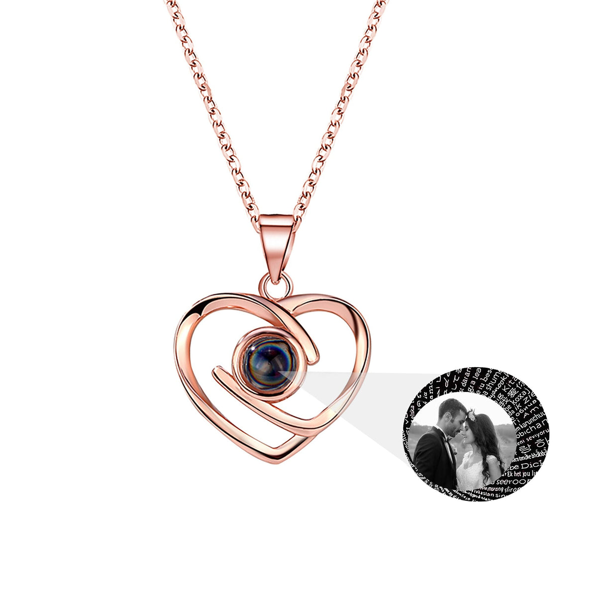 Customizable Photo Ladies Personality Heart Necklace With Silver Material Valentine's Day Christmas Gift With Romantic Gift - MERGE.DAY.1.FREESTYLE